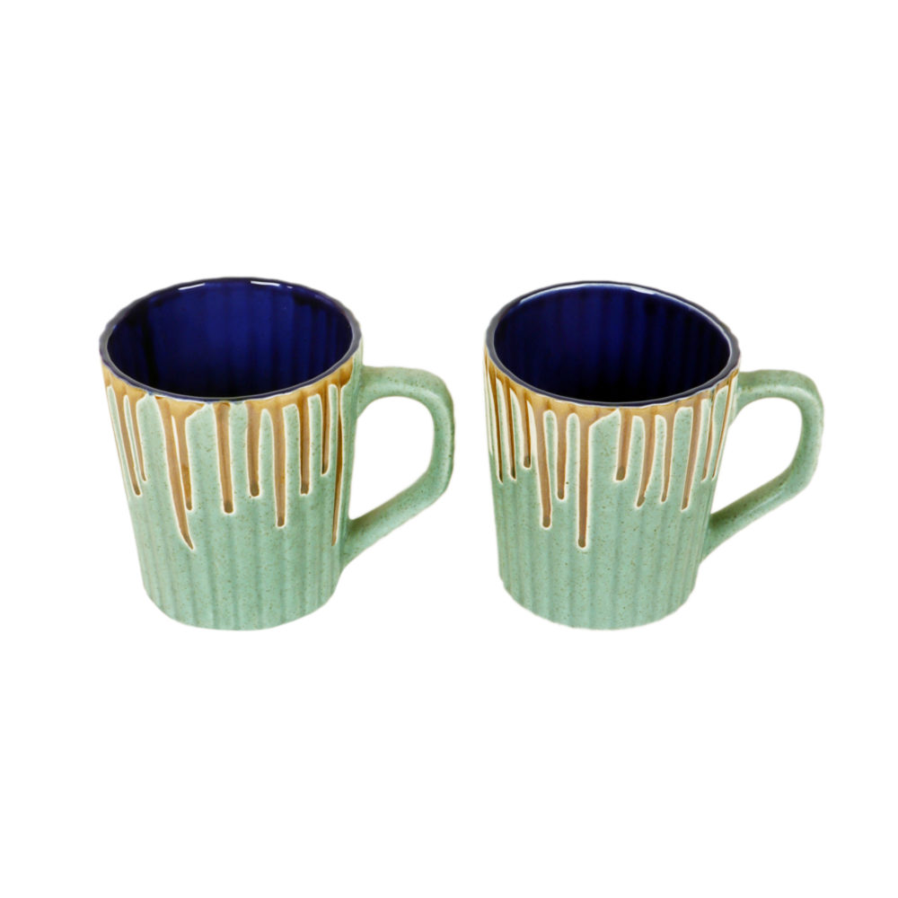 Moorni Turquoise Drip Mugs Set of 2