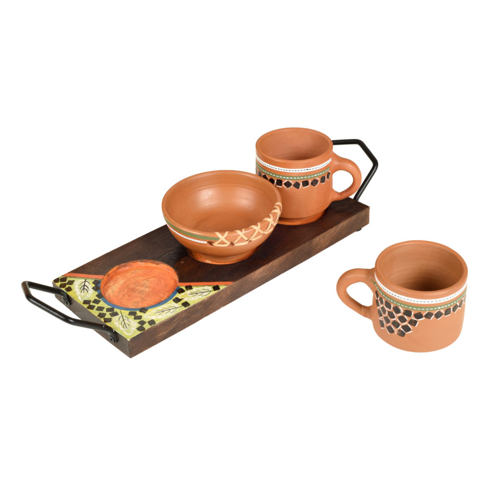 Moorni Knosh Breakfast Set in a Stylish Tray (Set of 3)