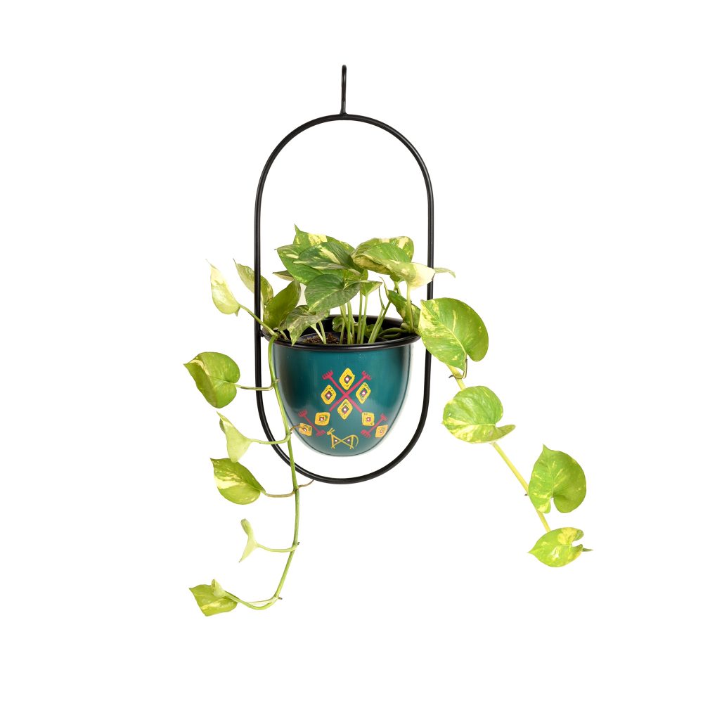 Moorni Blue Hanging Planter (7x6x17)