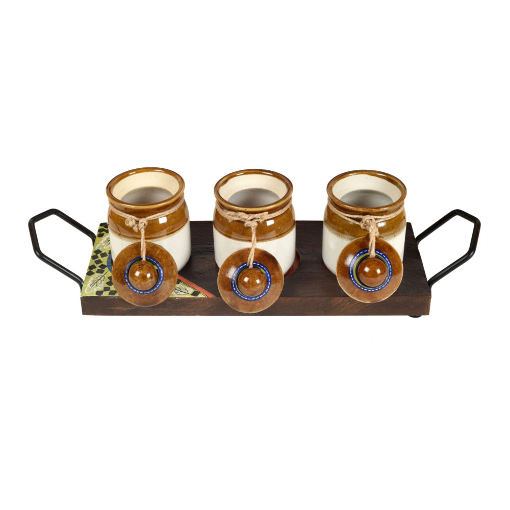 Moorni Chatore Barni Set with Stylish Wooden Tray