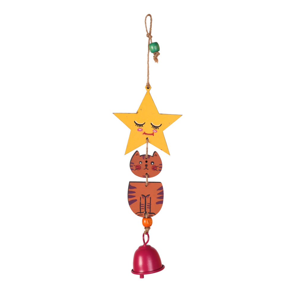 Moorni Orange Kitty Wind Chime (12x3)