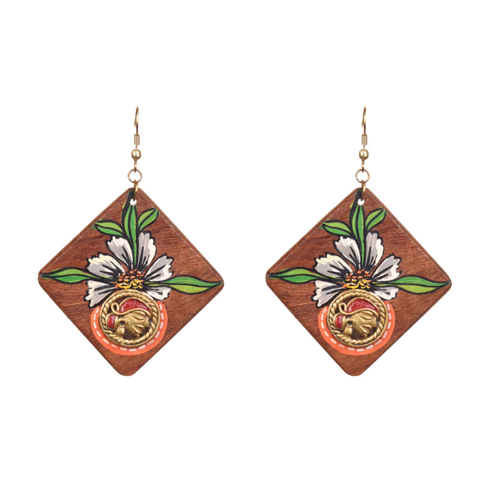 Moorni Butterfly-IIx Handcrafted Tribal Wooden Earrings