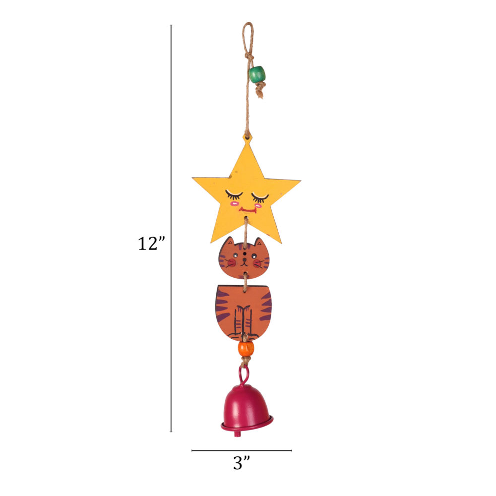 Moorni Orange Kitty Wind Chime (12x3)