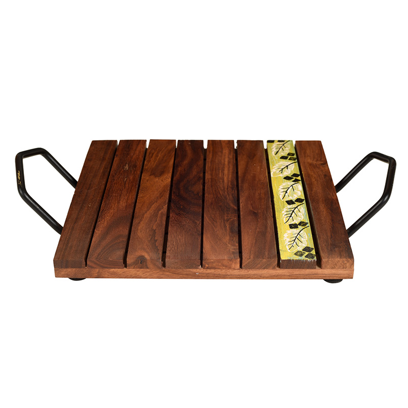 Moorni â€˜Leaf of Natureâ€™ Snack Tray in Rosewood - (11x8x2 in)