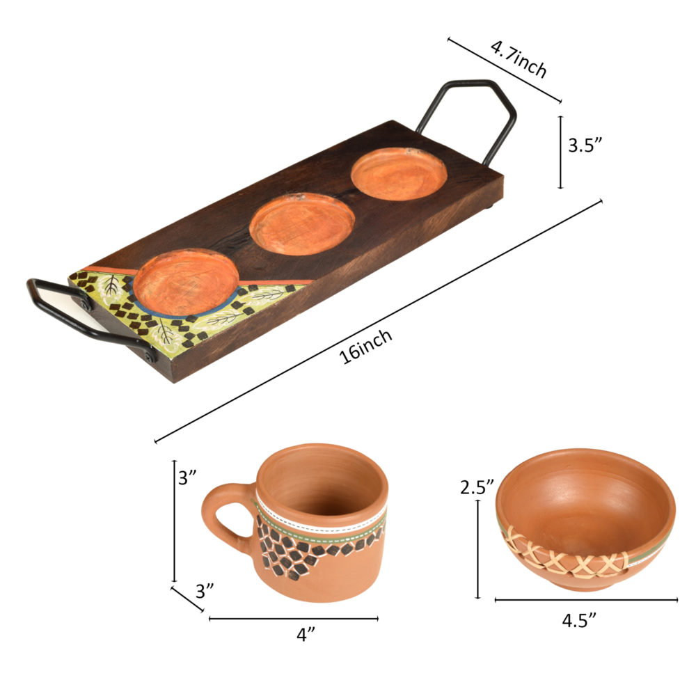 Moorni Knosh Breakfast Set in a Stylish Tray (Set of 3)