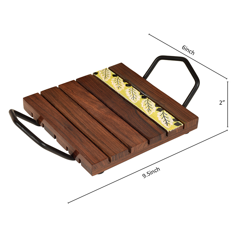 Moorni â€˜Leaf of Natureâ€™ Snack Tray in Rosewood - (9.5x6x2 in)