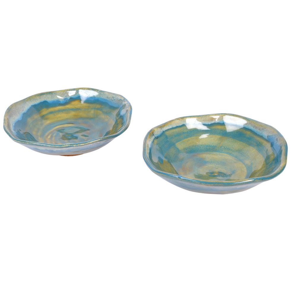 Moorni Bowl serving Stand & 2 Bowls with Brass Handle Lids (Set of 3) (8.5x8.5x7.4)