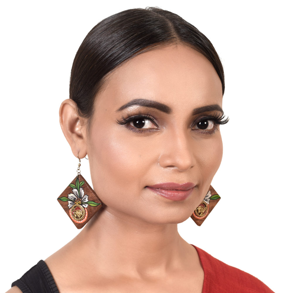 Moorni Butterfly-IIx Handcrafted Tribal Wooden Earrings