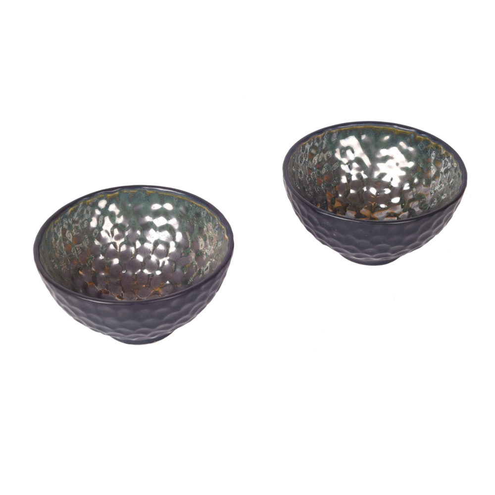 Moorni Crater Snacking Bowls Set of 2, Black