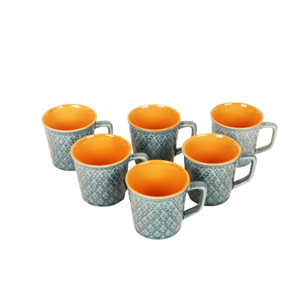 Moorni Rustic Grey Tea Cups Set of 6