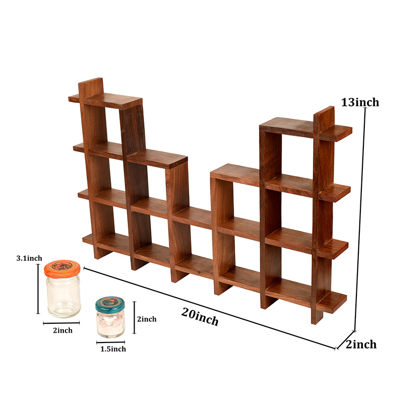 Moorni Spices Organiser For Wall Set Of 16 - (20x2x13 in)