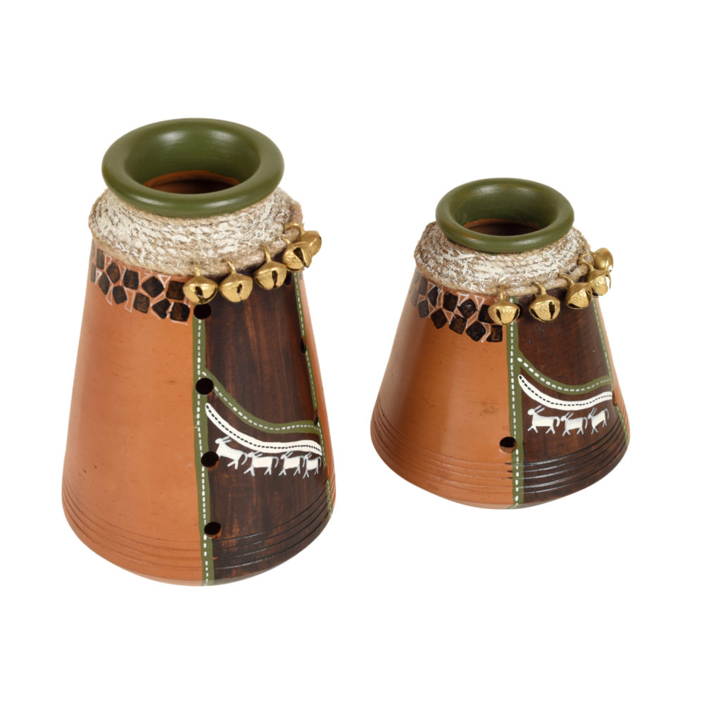 Moorni Coco-B Earthen Brown Jute embellished Pots x So2